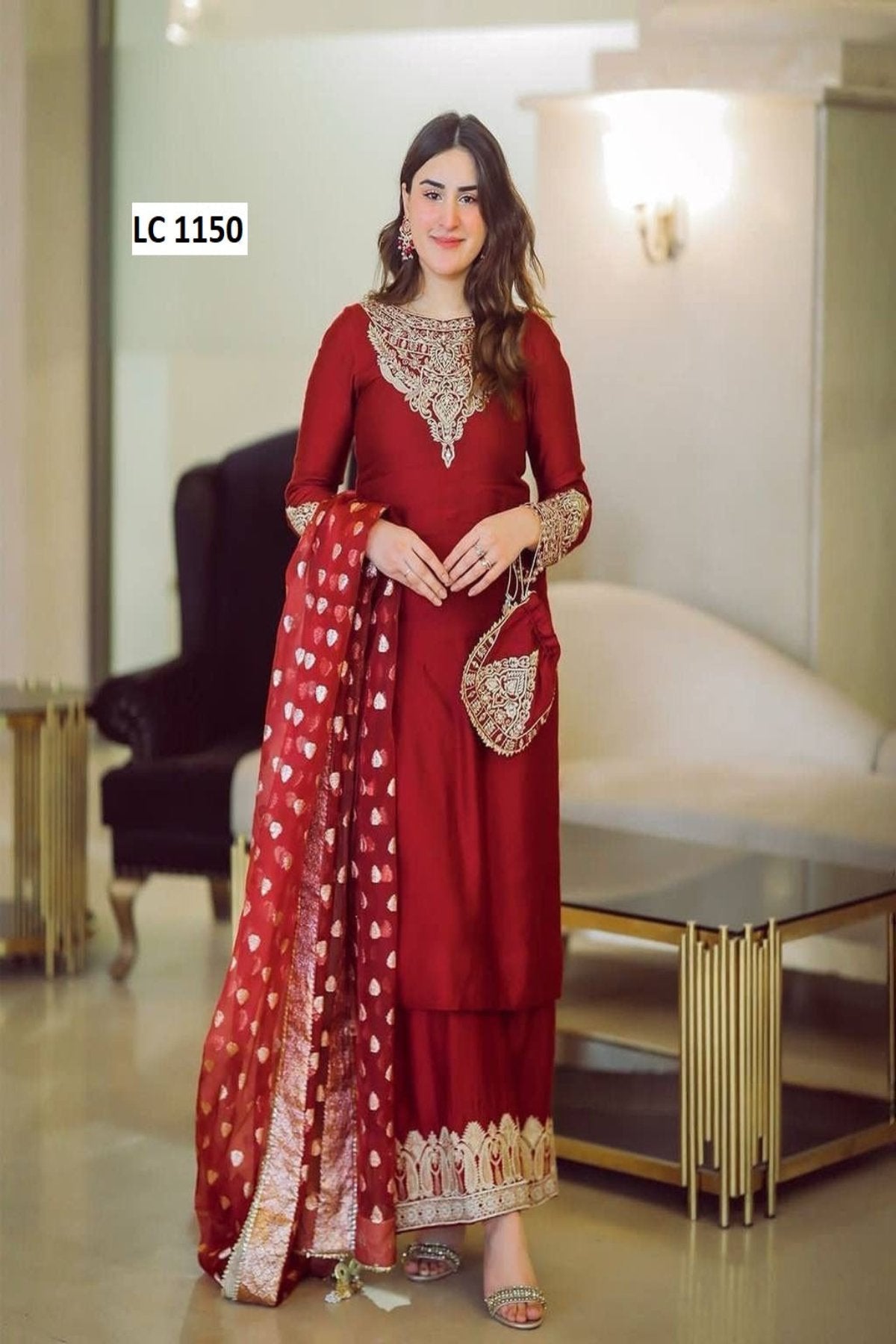 A PREMIUM GEORGETTE EMBROIDERED - DESIGNER SALWAR SUIT