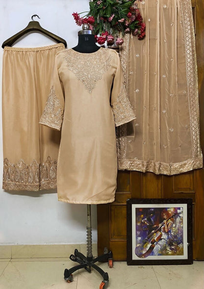 A PREMIUM GEORGETTE EMBROIDERED - DESIGNER SALWAR SUIT