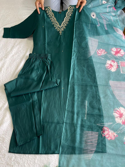 Premium Roman Silk Suit Set