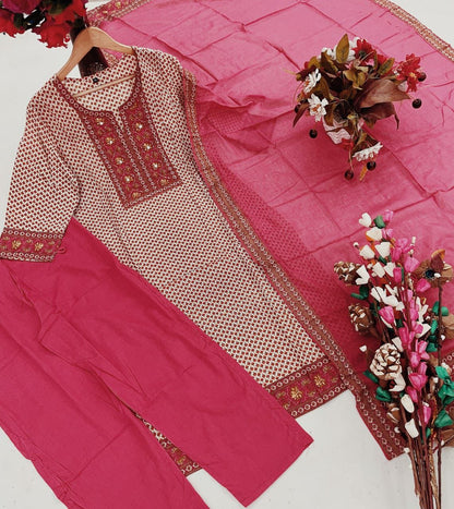 Premium Most Beautiful Cotton Kurta Set