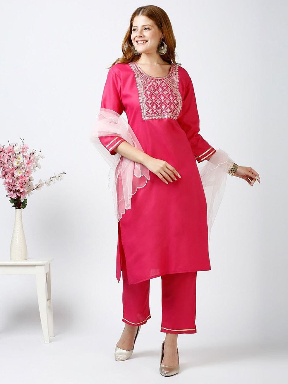 Premium Heavy  New Launching 5 Design Kurtis Pant Dupatta Sets 🔅