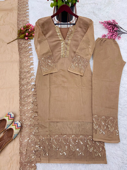 HEAVY PARTY DESIGNER HEAVY CHANDHERY SILK WEAR LOOK!