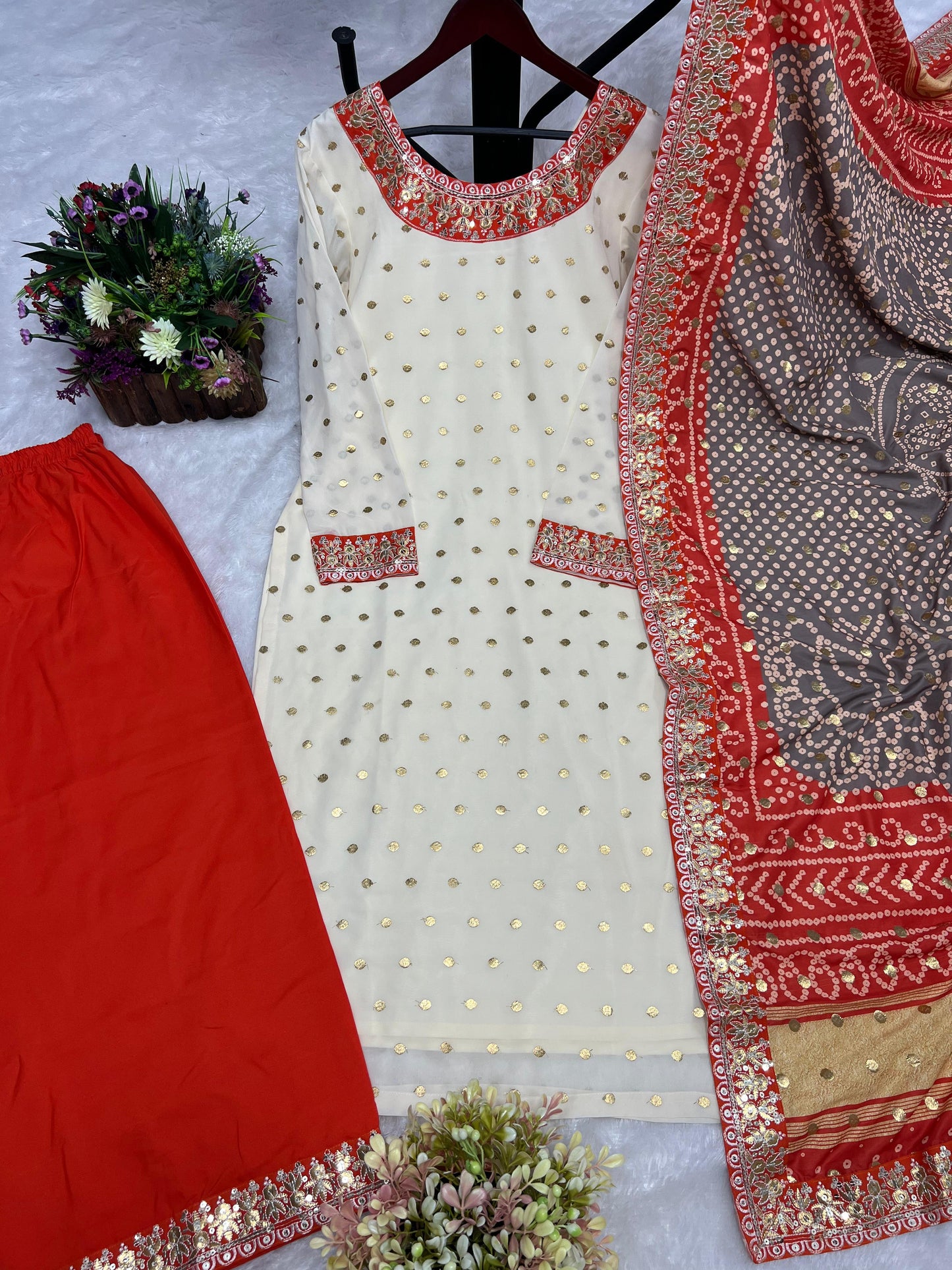 Fancy Kurti Set with Plazzo and a Stunning Dupatta!