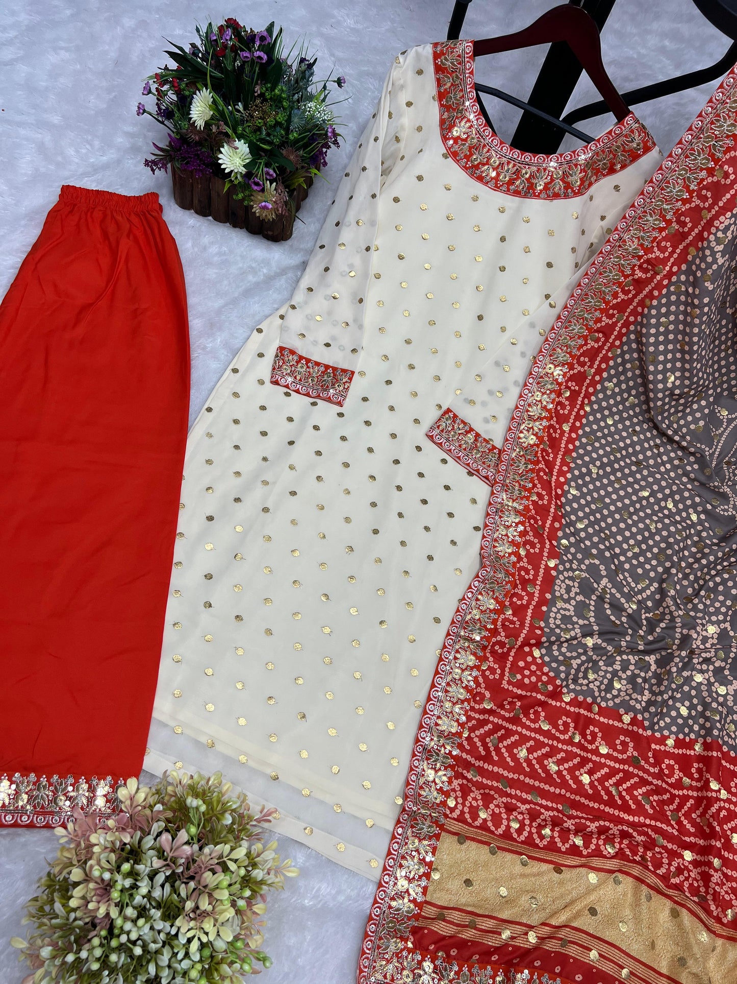 Fancy Kurti Set with Plazzo and a Stunning Dupatta!