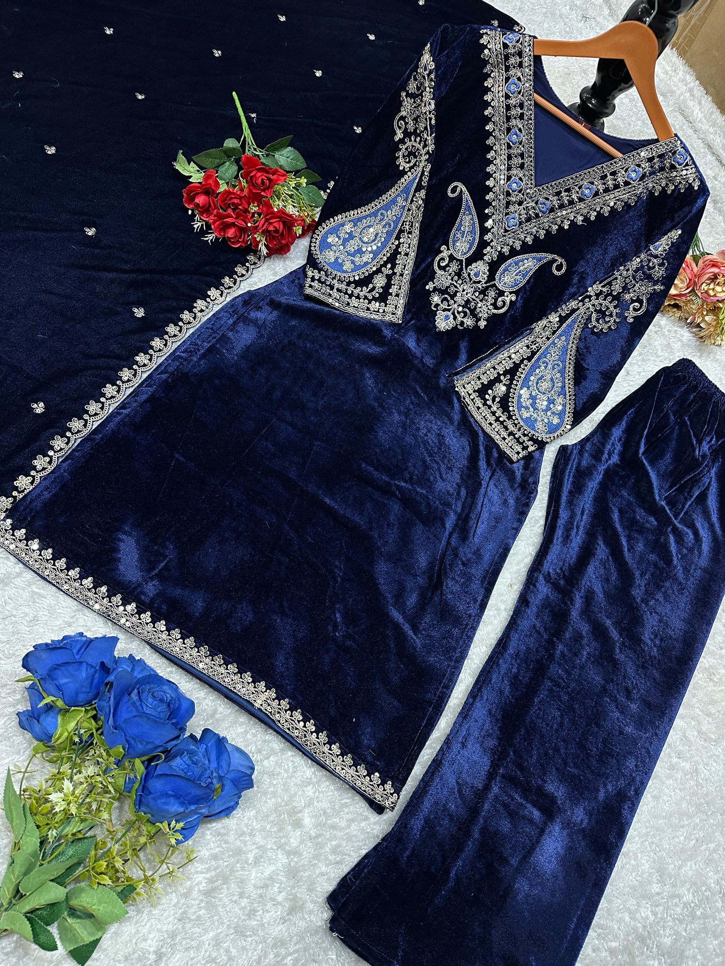 ✨💃New Designer Party Wear Ensemble – Top, Plazo, and Fancy Dupatta! 💃✨