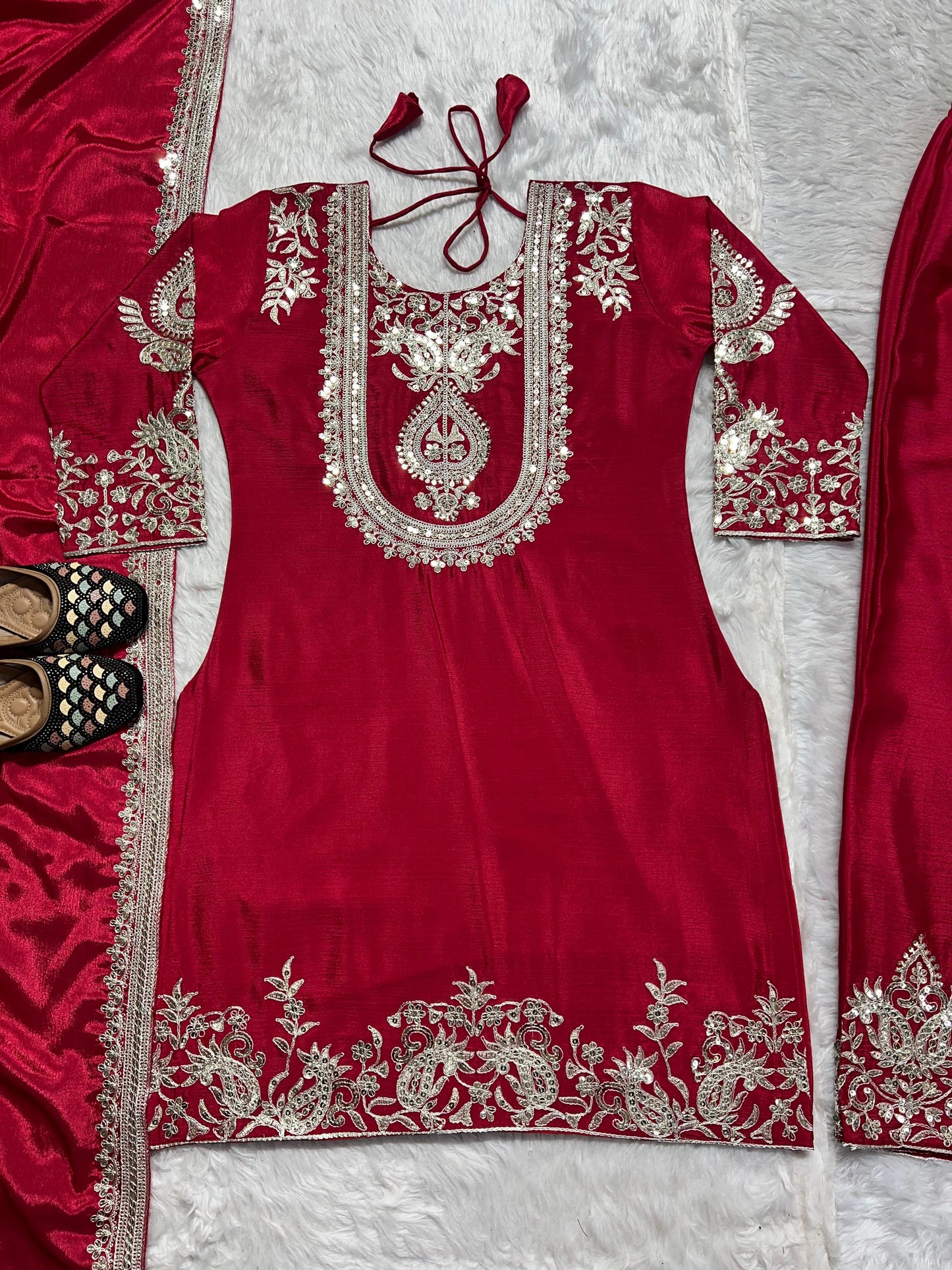 Designer Luxurious  Chinnon Silk Ensemble