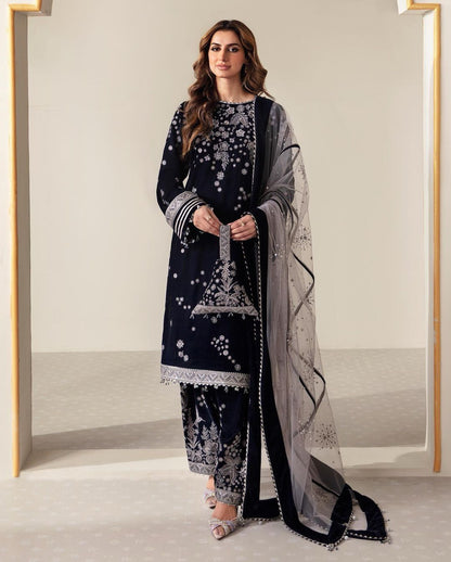 Designer Velvet Sequence Embroidery Suit