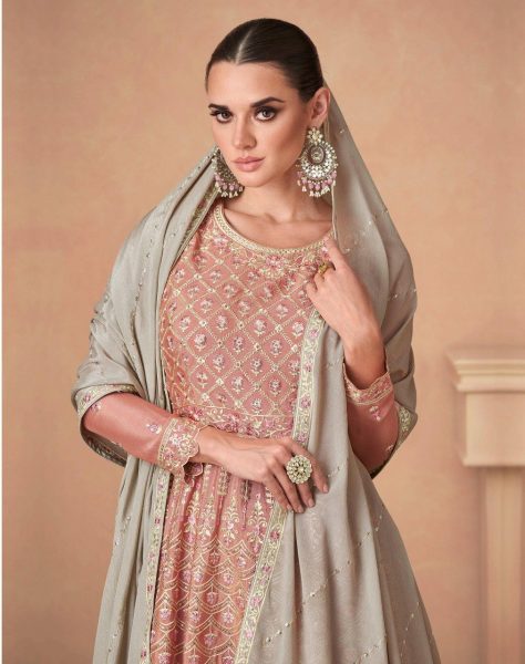 DESIGNER PALAZZO SUIT NEW EMBROIDERY WORK CHINON