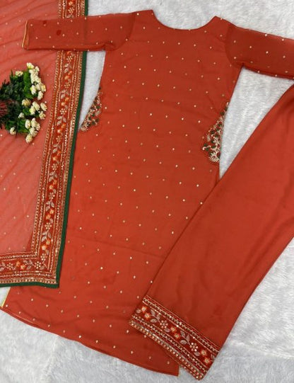 Embroidery Faux Georgette Salwar Suit