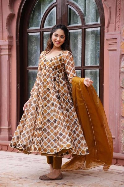 Premium Fox Georgette Digital Printed Gown With Dupatta