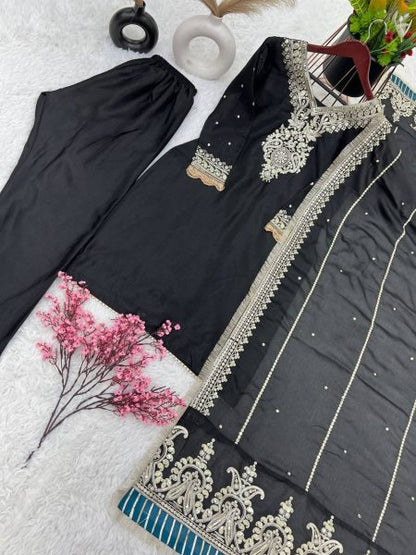 PREMIUM HEAVY EMBROIDERY SEQUENCE WORK SUIT