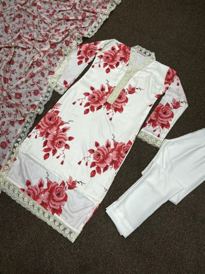 premium Muslin Cotton Three Set kurti