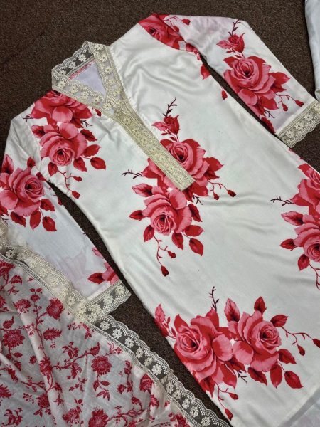 premium Muslin Cotton Three Set kurti